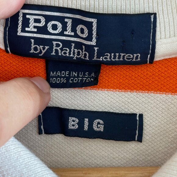 Vintage‎ Ralph Lauren Polo "BIG" Shirt Men's Big & Tall Striped Short Sleeve USA - Picture 4 of 6